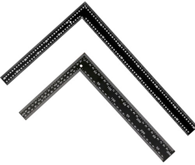 OON 스틸 양면 직각자 2종 세트, 1세트