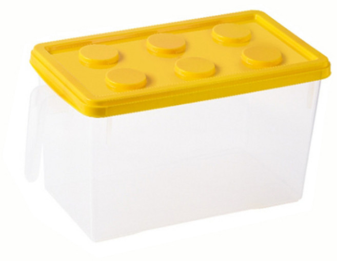 제이라이프 다용도 블록 정리박스, 1개, 옐로우