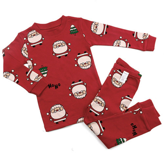 메이키즈 아동용 산타통통레드 30수후라이스 보온 상하복