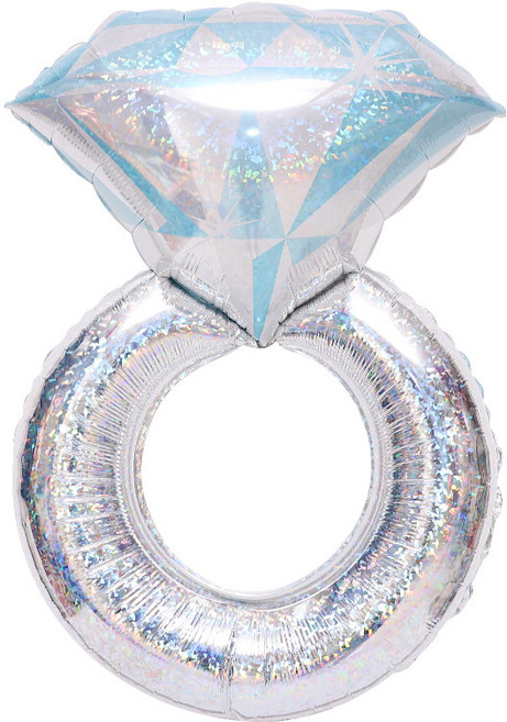그라보벌룬 플래티넘 웨딩링 은박풍선, 홀로그램, 1개