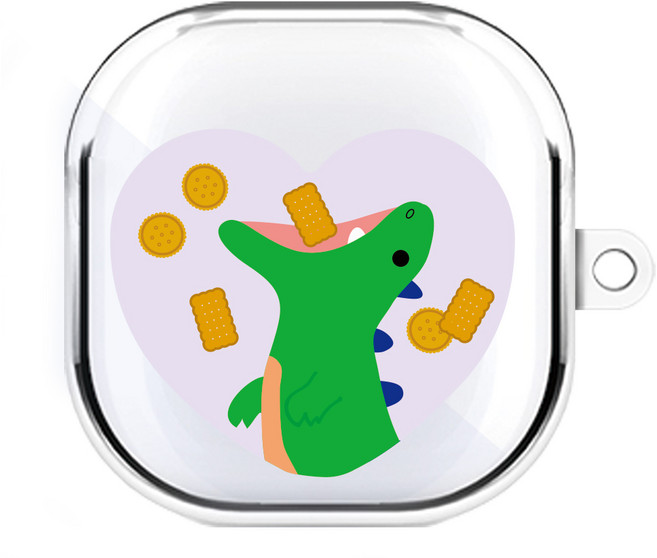 원베스트 갤럭시 버즈 라이브 /버즈2 투명 하드 디자인 케이스 A, 28과자공룡