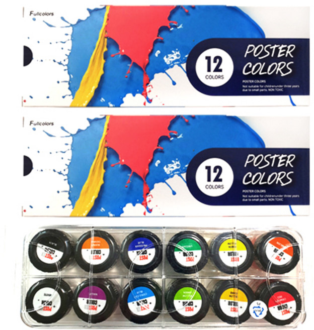풀컬러즈 포스터물감 2세트, 15ml, 12색
