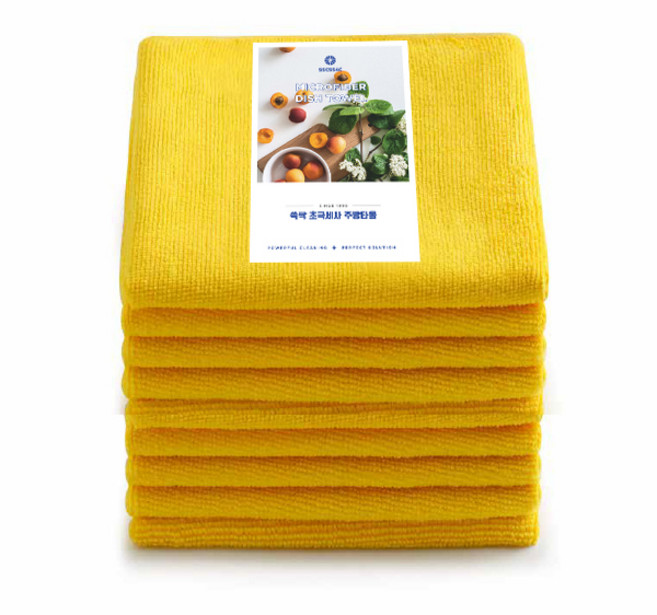 SSCSSAC 만능 극세사 주방행주 옐로우, 9개