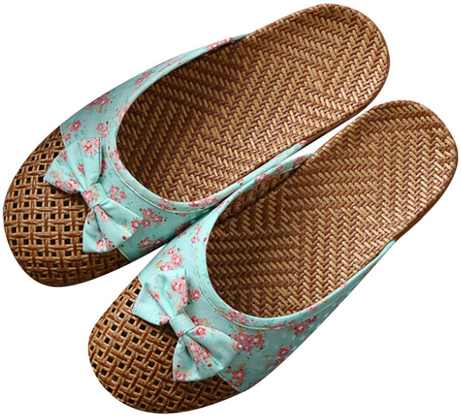 앤티스 썸머 라탄 논슬립 여성 거실화, 민트, 1개