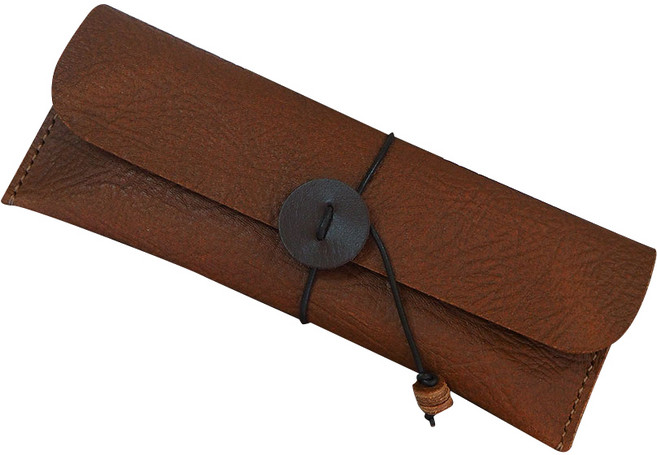 더보테가 핸드메이드 가죽 필통 + 펜슬캡 세트 각인 무, 버팔로 엠보 탄브라운, 1세트