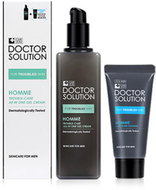 케어존 옴므 트러블 올인원 젤크림 160ml + 아크네폼 30ml, 1세트