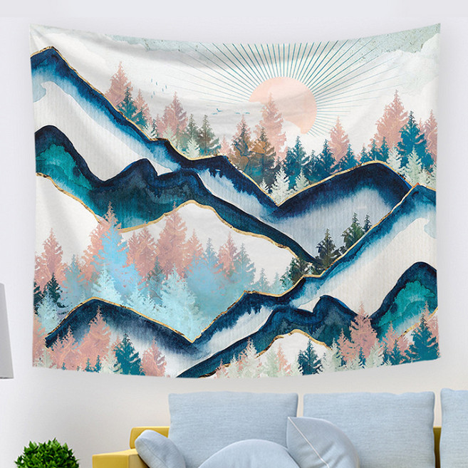 알럽홈 텍스쳐 풍경페인팅 태피스트리, Type8