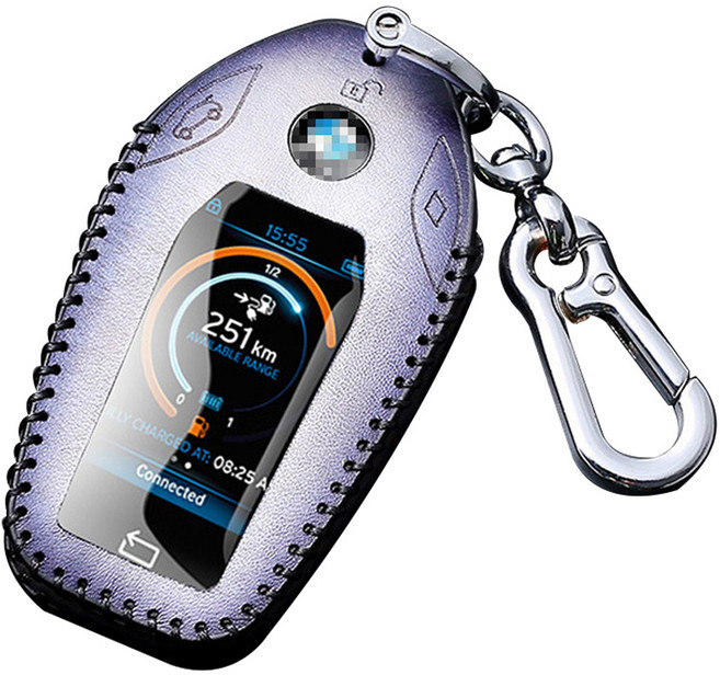하마테 BMW 레트로 가죽 키케이스 A타입, 퍼플