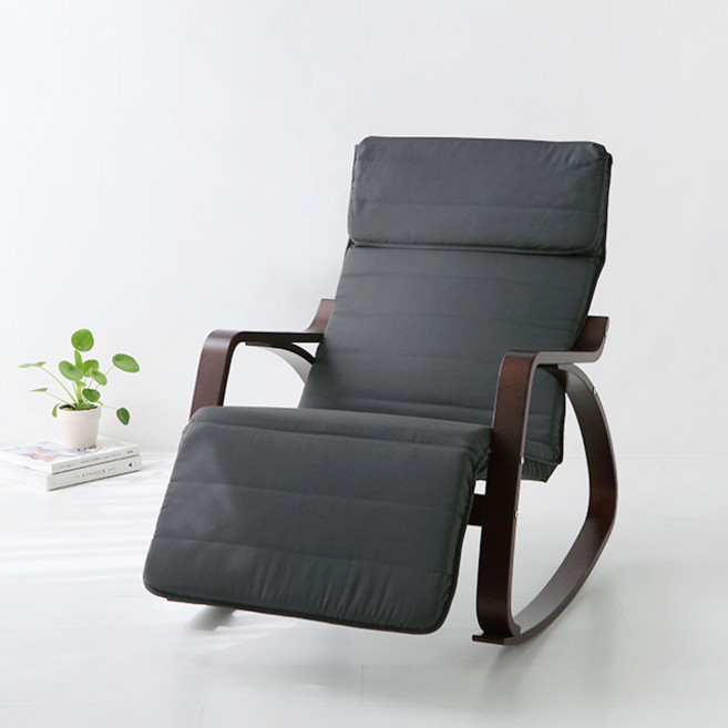 마켓비 벤우드 레그레스트 흔들의자 YC10A, 브라운 + 다크그레이, 1개