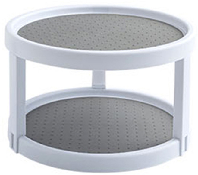 키밍 2단 조미료 회전 트레이, 그레이 + 화이트, 1개