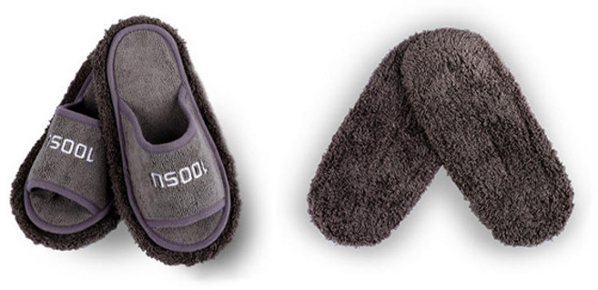 백수 클린 청소슬리퍼 대 + 리필패드, 1개, 그레이