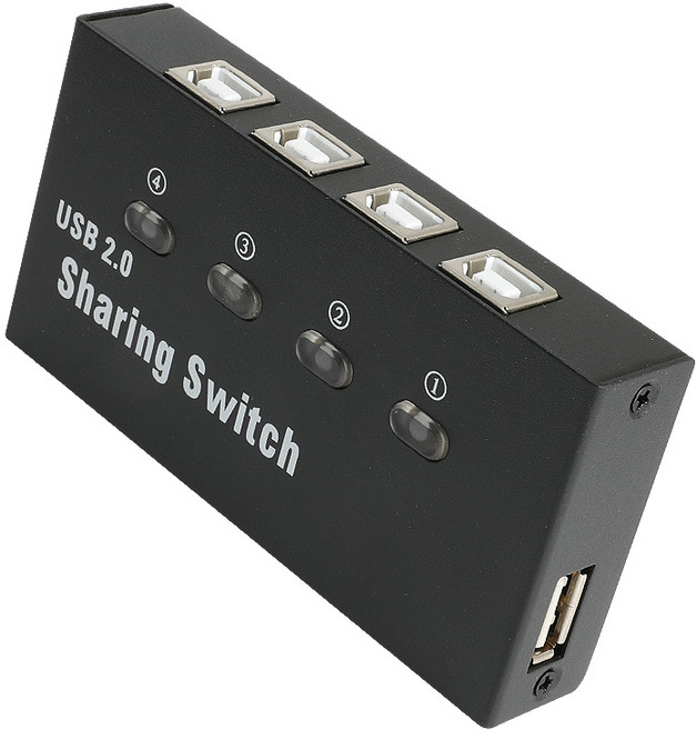 넥시 4대1 USB 셀렉터 스위치 선택기, NX-U241S, 1개