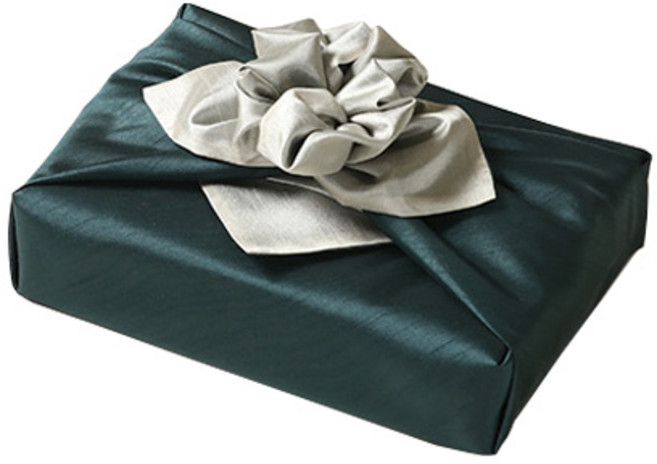 통샵 예단 선물 큰보자기 대형 130 x 130 cm, 청록 + 아이보리, 1개
