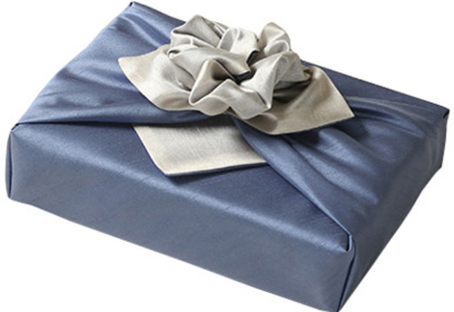 통샵 예단 선물 큰보자기 대형 130 x 130 cm, 스카이블루 + 아이보리, 1개