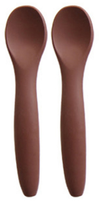 에이드엘 실리콘 이유식 스푼, 초코브라운, 2개
