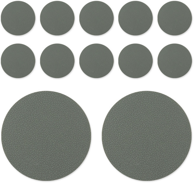 플라이토 국산 실리콘 엠보싱 원형 컵받침 12p, 그레이, 12개