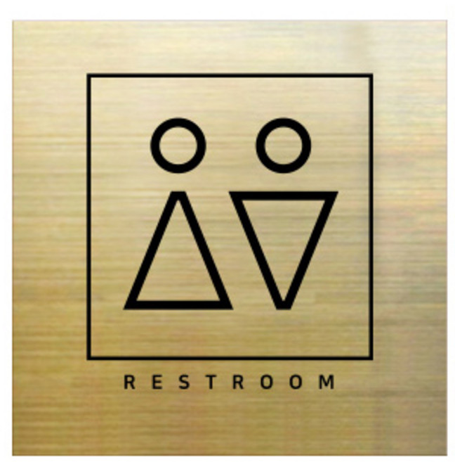 로마크골드유광 인테리어 화장실표지판 스퀘어 L, 공용, 1개