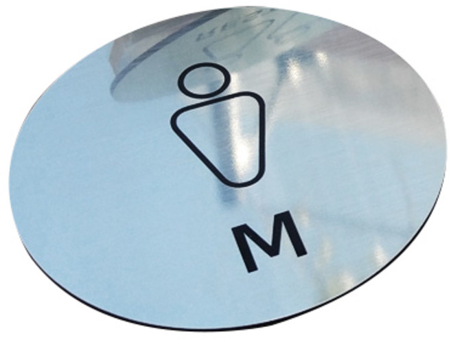 로마크실버유광 인테리어 화장실표지판 써클 S, 남성용, 1개