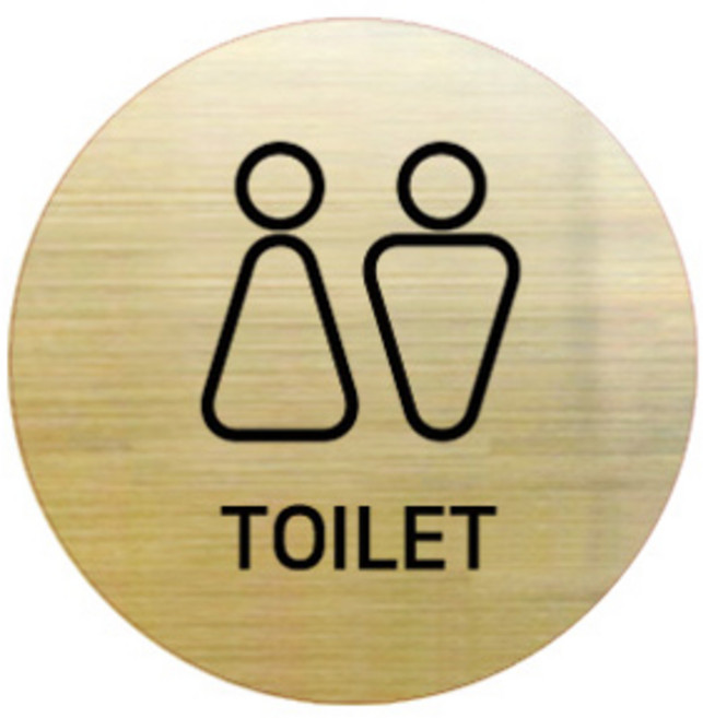 로마크골드유광 인테리어 화장실표지판 써클 S, TOILET, 1개