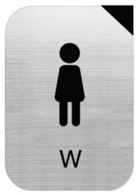 로마크실버유광 인테리어 화장실표지판 포인트 S, 여성용, 1개
