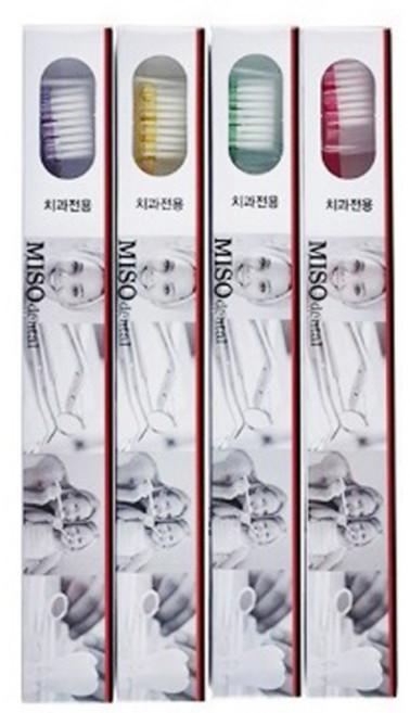 미소덴탈 성인 이중슬림모 칫솔 랜덤발송, 4개, 1개입