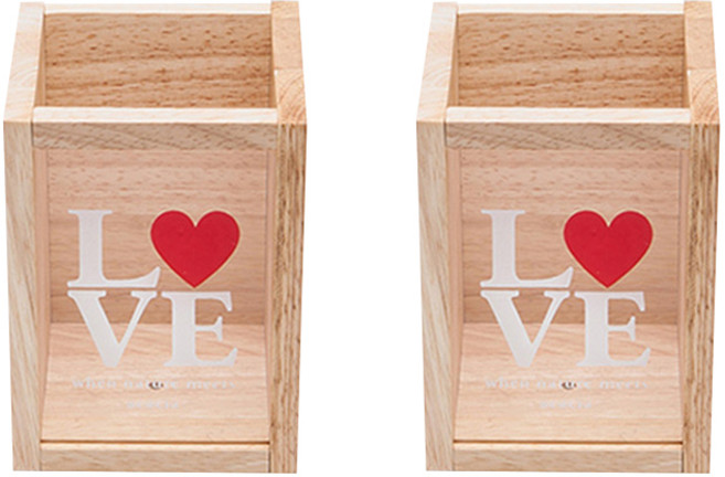 아카시아 러브 다용도꽂이, 내추럴, 2개