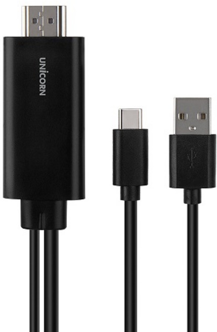 유니콘 4K MHL케이블 C타입 to HDMI 동시충전 미러링케이블 TM-MHL1100C, 1개, 1.8m
