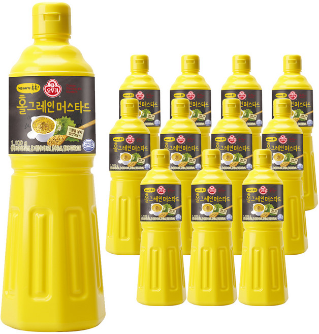 오뚜기 홀그레인 머스타드 소스, 1.1kg, 12개