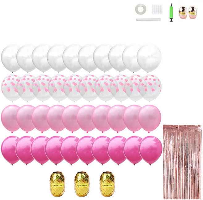 화려한 파티장식 세트, 핑크, 1세트