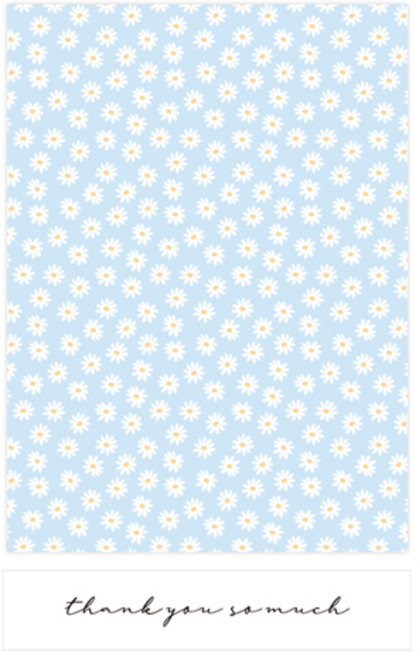 도나앤데코 레히 데이지 페이퍼 기프트백 + 투명 땡큐 소 머치 스티커 세트, 블루, 20세트