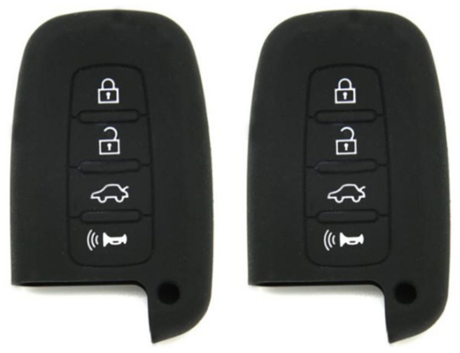 뽀마 실리콘 스마트키 케이스 B06 4버튼 2p, 블랙