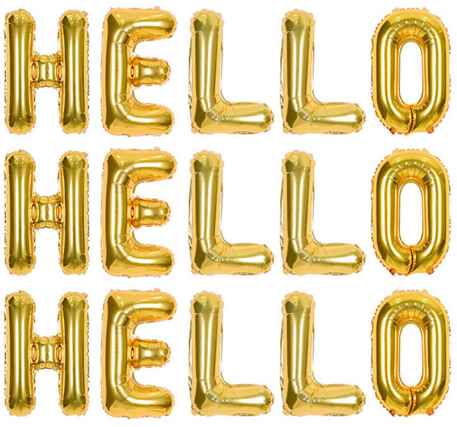 조이파티 알파벳 은박풍선 HELLO, 골드, 3개