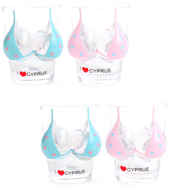 애콤 MEO 도트 비키니 소주잔 4종 세트, 혼합색상, 1세트