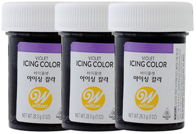 윌튼 아이싱칼라 바이올렛, 28.3g, 3개