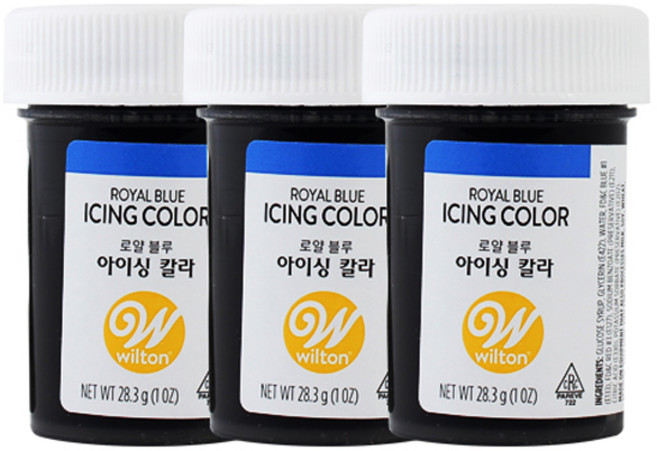 윌튼 아이싱칼라 로얄블루, 28.3g, 3개