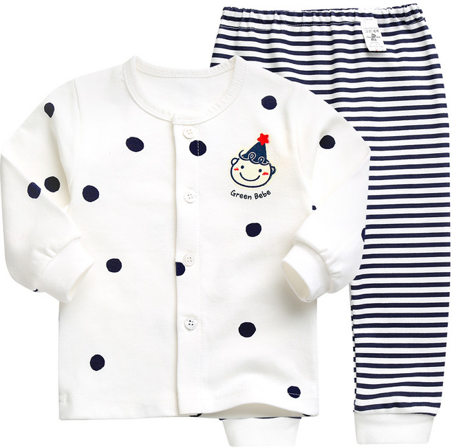 그린베베 아동용 봄가을 삐삐 양면내의 상하 세트