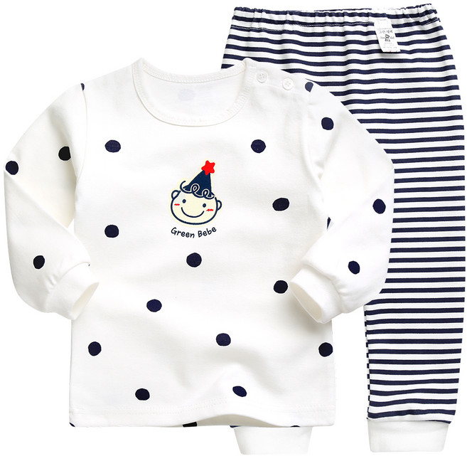 그린베베 아동용 봄가을 삐삐 양면내의 상하 세트