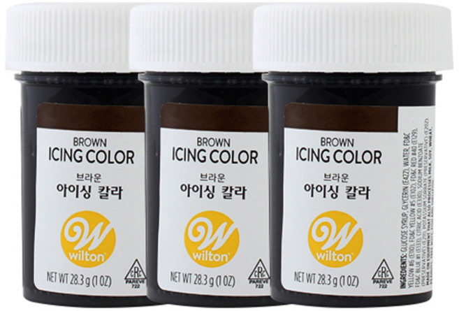 윌튼 아이싱칼라 브라운, 3개, 28.3g