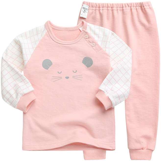 그린베베 아동용 봄가을 쥬쥬 양면내의 상하 세트