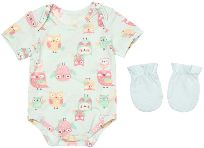 위드오가닉 밤부 반팔바디수트 + 손싸개