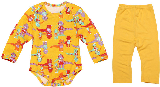 위드오가닉 밤부 긴팔바디수트 + 바지