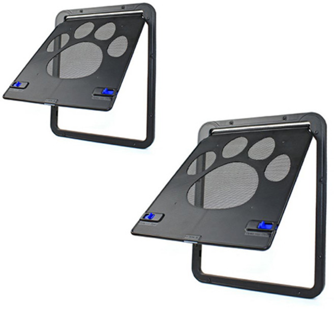 올블랙 반려동물 양방향 펫도어 2p, 블랙, 2개