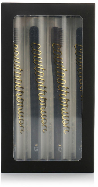 시티라이프랩 카우 칫솔 BLACK, 4개입, 1개