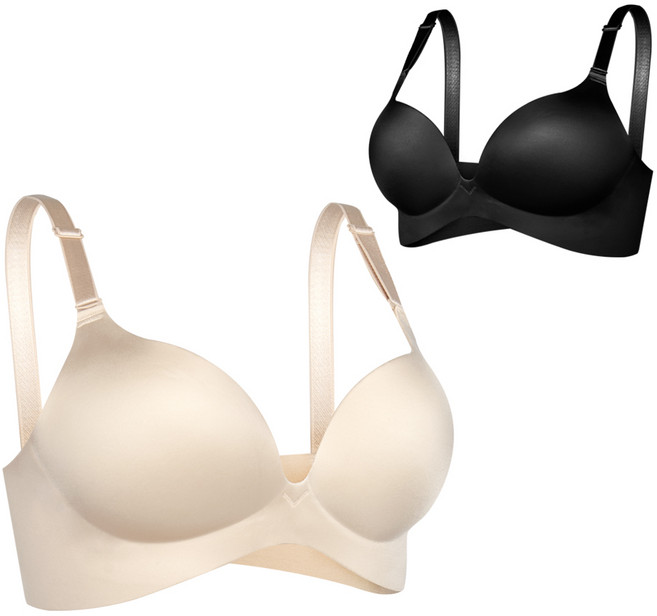 브라팝 3.5cm 내장볼륨왕뽕 누디사기브라 2p