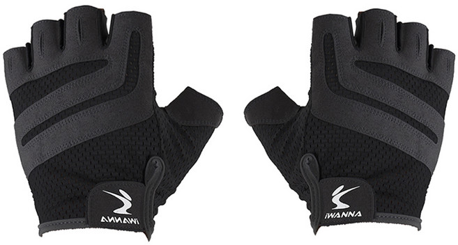 아이워너 트레이닝 글러브 베이직 헬스장갑 좌우 세트, 블랙, 1개