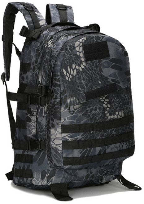 윰스 모터사이클 라이딩 여행용 위장백팩, 블랙비늘