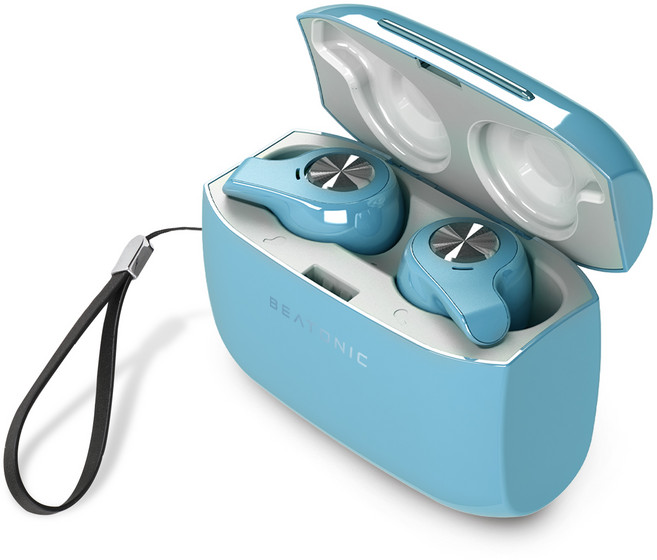 앱코 BEATONIC 블루투스 이어폰, E08, 스카이블루