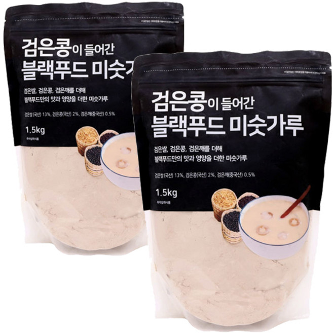 태광선식 검은콩이들어간 블랙푸드 미숫가루, 1.5kg, 2개