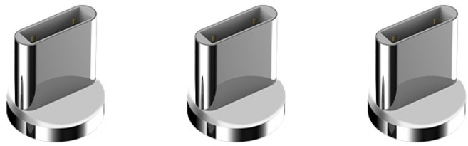 사또 USB C타입 일자형 ㄱ자형 공용 마그네틱 커넥터, 혼합색상, 3개