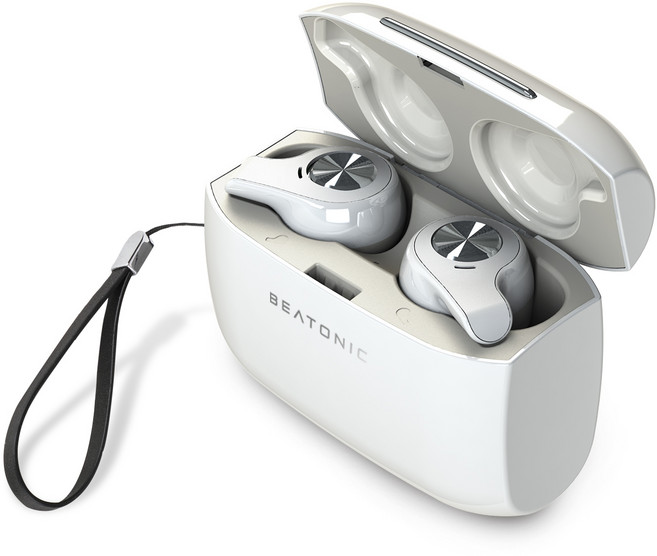앱코 BEATONIC 블루투스 이어폰, E08, 화이트